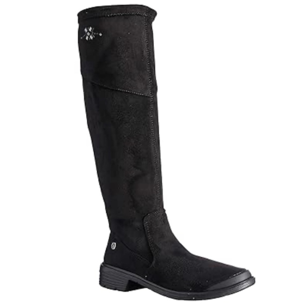 BZEES knee high soft textile stretch black boots women’s Size 6.5M